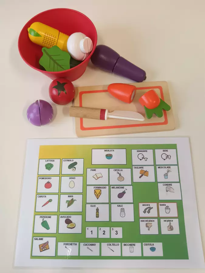 Tabella a tema CAA per fare l'INSALATA Materiale di supporto/inclusione - Tabella a tema CAA per fare l'INSALATA - CommuniCAAction - Pagina di copertina