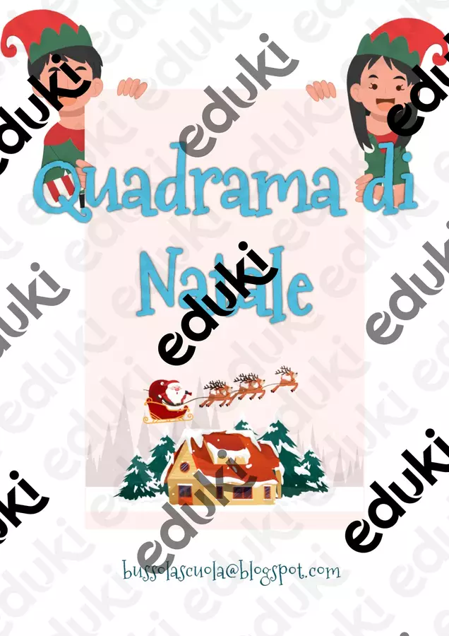 Quadrama di Natale: Babbo Natale Materiale per pittura e bricolage - Quadrama di Natale: Babbo Natale - Vita di scuola by BussolaScuola & Classe a Colori - Pagina di copertina