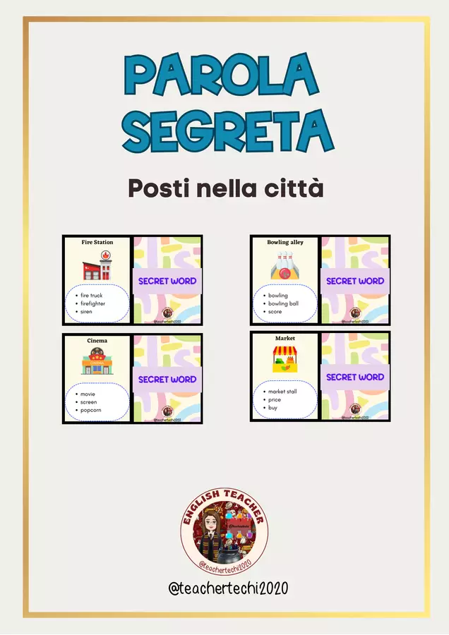 _Parola segreta The city Giochi - _Parola segreta The city - Teachertechi2020 - Pagina di copertina