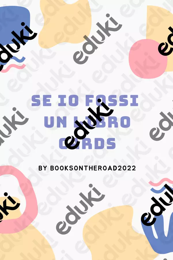 # SE IO FOSSI UN LIBRO- cards Flashcard - # SE IO FOSSI UN LIBRO- cards - Booksontheroad2022 - Pagina di copertina