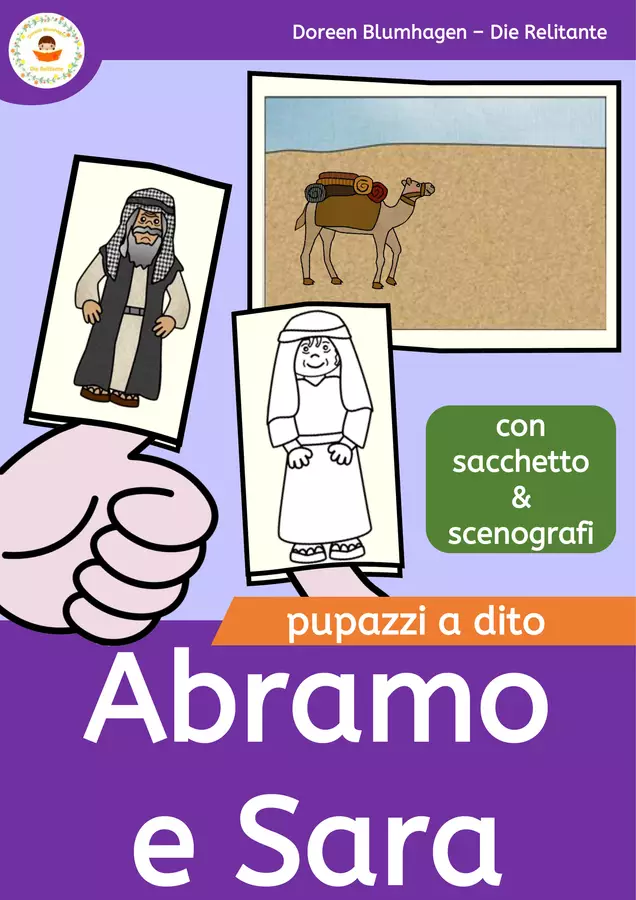 Abramo e Sara - Pupazzi a dito delle storie bibliche Materiale per pittura e bricolage - Abramo e Sara - Pupazzi a dito delle storie bibliche - DieRelitante - Pagina di copertina