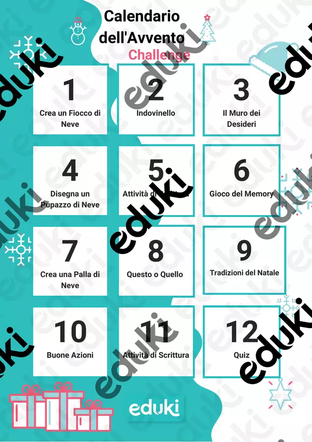 Calendario dell'Avvento Esercizi - Calendario dell'Avvento - eduki_italia - Pagina di copertina