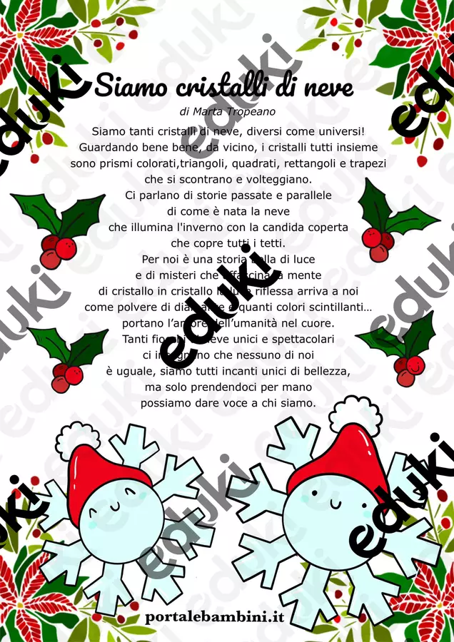 Laboratori di Natale: Siamo cristalli di neve Materiale di supporto/inclusione - Laboratori di Natale: Siamo cristalli di neve - Marta Tropeano - Pagina di copertina