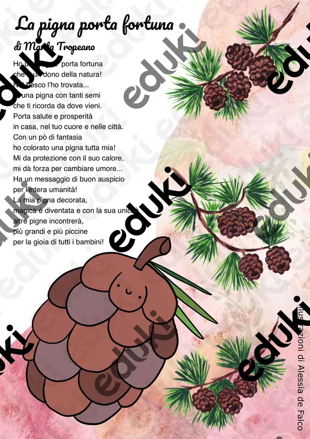 Laboratori di Natale: La pigna porta fortuna Materiale di supporto/inclusione - Laboratori di Natale: La pigna porta fortuna - Marta Tropeano - Pagina di copertina