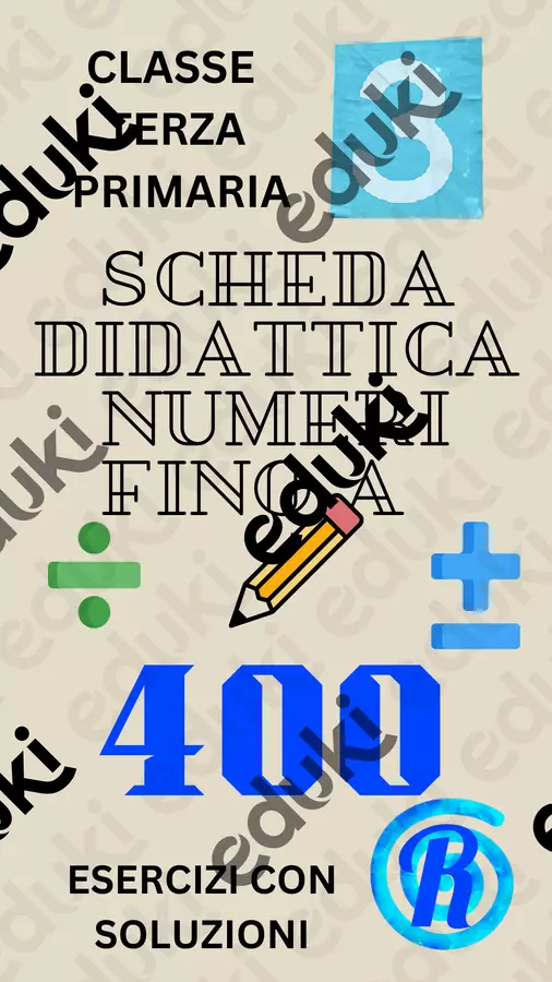 Numeri fino a 400 Piani di lezione - Numeri fino a 400 - Risorse Didattiche Scuola - Pagina di copertina