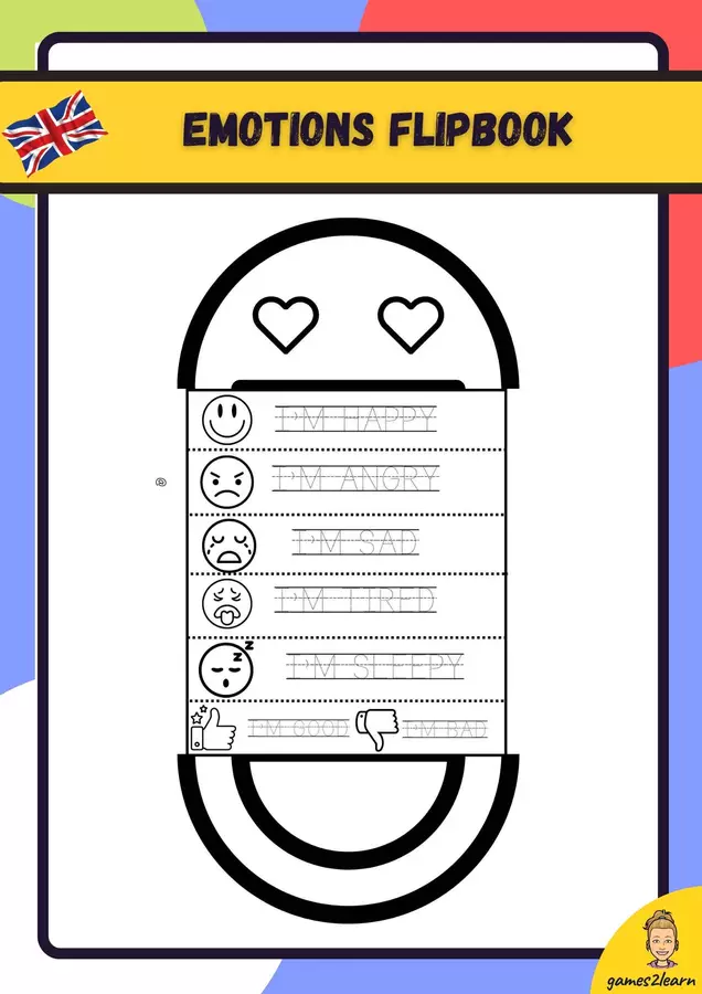 Flipbook delle emozioni Materiale per pittura e bricolage - Flipbook delle emozioni - games2learn - Pagina di copertina
