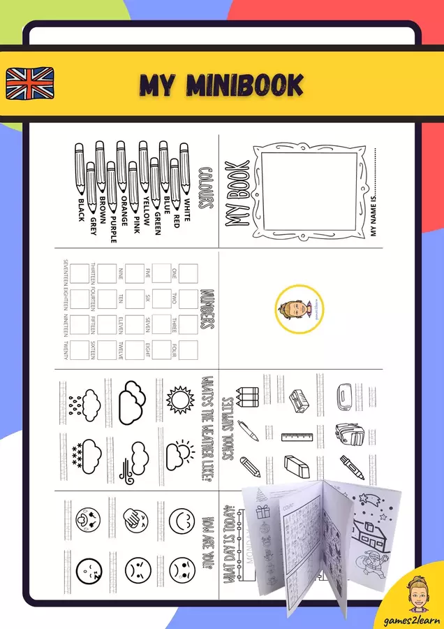 Il mio minibook Materiale di supporto/inclusione - Il mio minibook - games2learn - Pagina di copertina