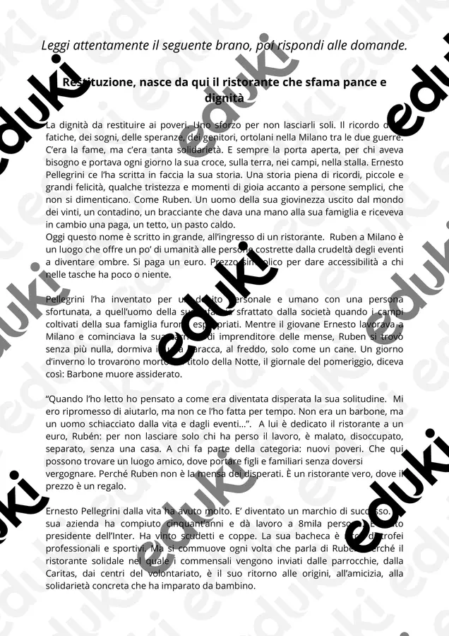 Comprensione articolo Schiavi Esercizi - Comprensione articolo Schiavi - Prof. Irene - Pagina di copertina