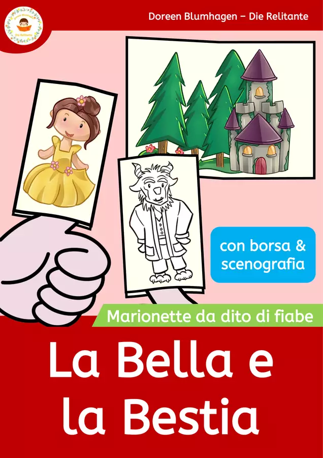 La Bella e la Bestia - Marionette a Dito - Favola Materiale per pittura e bricolage - La Bella e la Bestia - Marionette a Dito - Favola - DieRelitante - Pagina di copertina