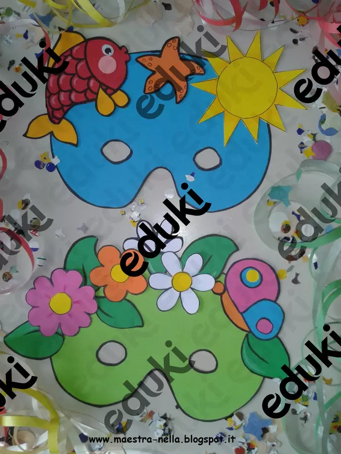 Carnevale - Maschere 4 stagioni Materiale per pittura e bricolage - Carnevale - Maschere 4 stagioni - maestra Nella - Pagina di copertina