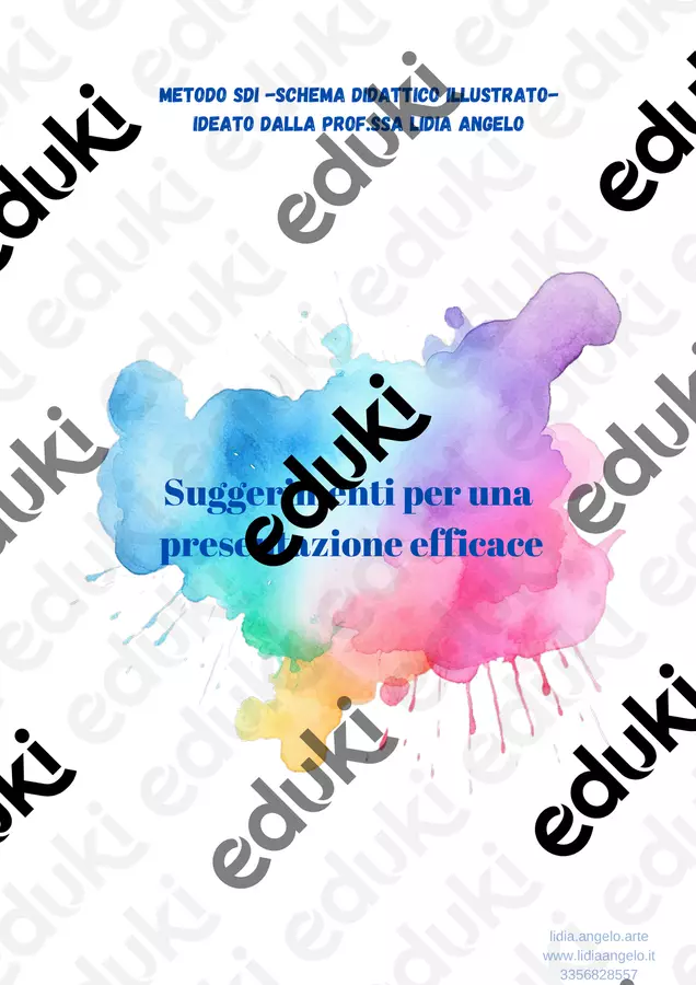 suggerimenti per una presentazione efficace Altro tipo di materiale - suggerimenti per una presentazione efficace - prof.lidia.angelo.arte - Pagina di copertina