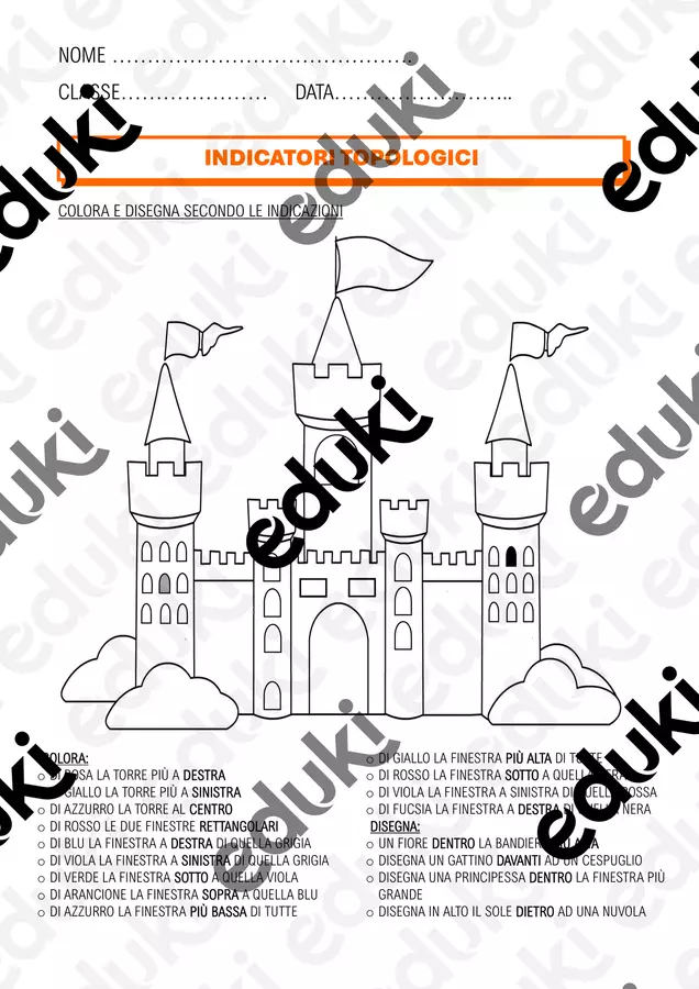 INDICATORI TOPOLOGICI, il castello Esercizi - INDICATORI TOPOLOGICI, il castello - EduChi-ara - Pagina di copertina