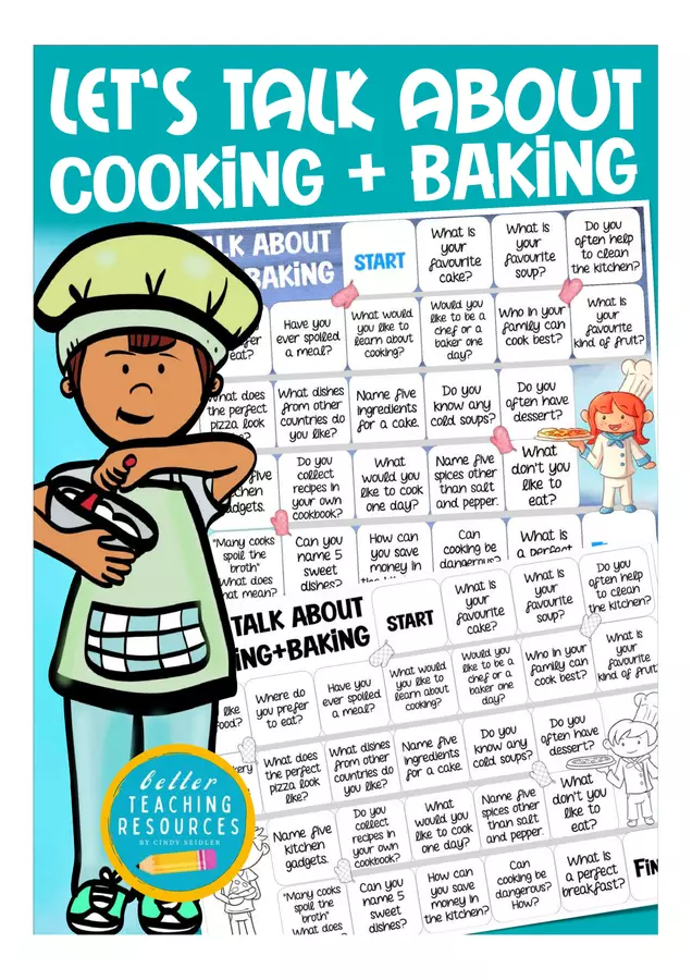 cooking + baking food English board game speaking gioco inglese Esercizi - cooking + baking food English board game speaking gioco inglese - Better Teaching Resources - Pagina di copertina