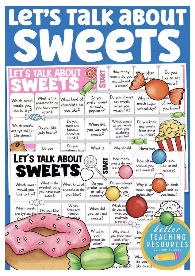 sweets English speaking game gioco inglese Esercizi - sweets English speaking game gioco inglese - Better Teaching Resources - Pagina di copertina