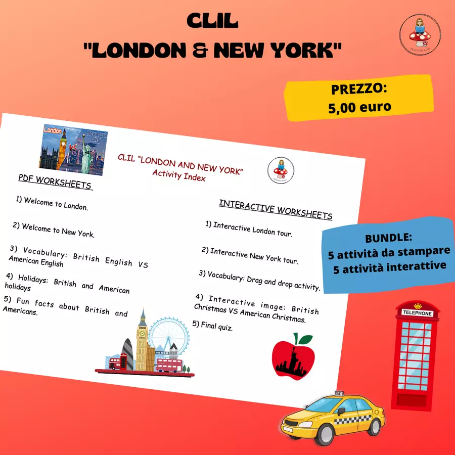 PACCHETTO CLIL: LONDON & NEW YORK Esercizi - PACCHETTO CLIL: LONDON & NEW YORK - Teacher Susy - Pagina di copertina