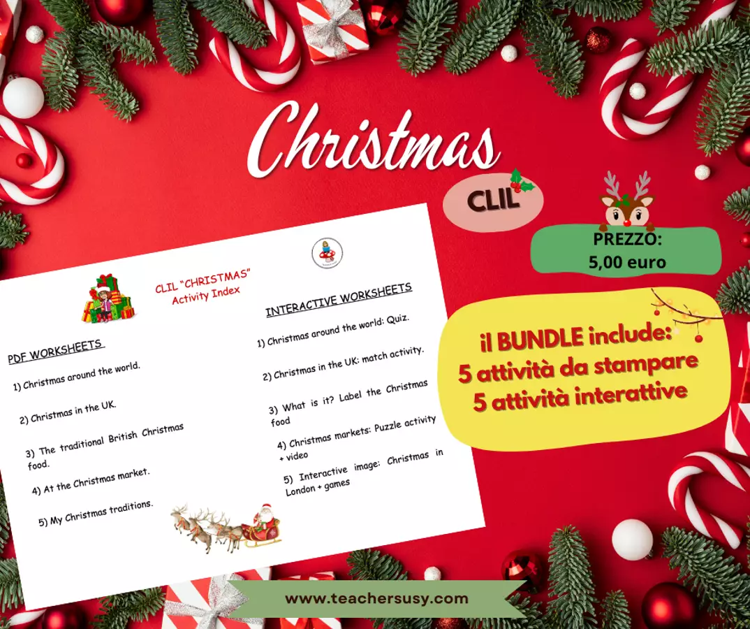 PACCHETTO CLIL: Christmas Clil Esercizi - PACCHETTO CLIL: Christmas Clil - Teacher Susy - Pagina di copertina