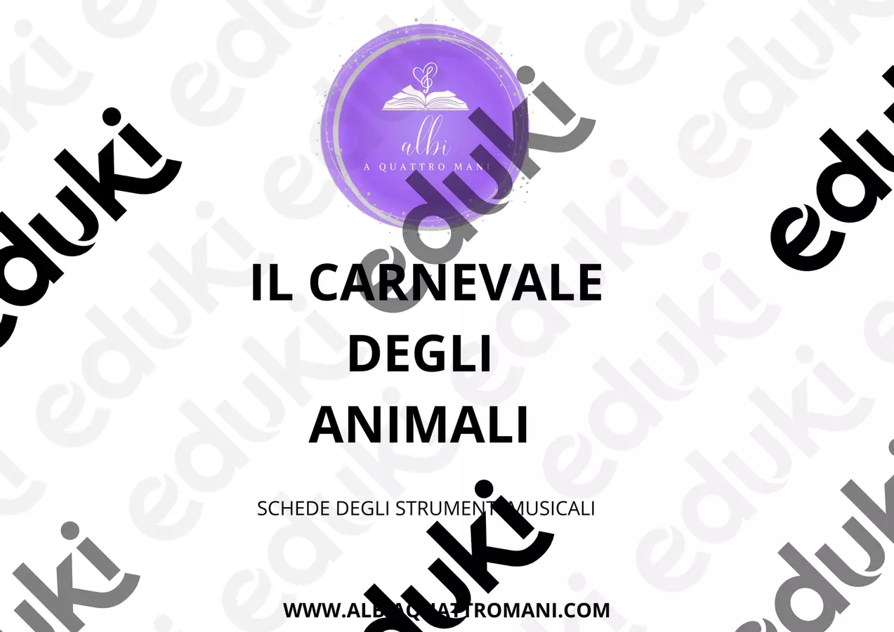 Il Carnevale degli animali_schede strumenti musicali Flashcard - Il Carnevale degli animali_schede strumenti musicali - Albi a quattro mani - Pagina di copertina