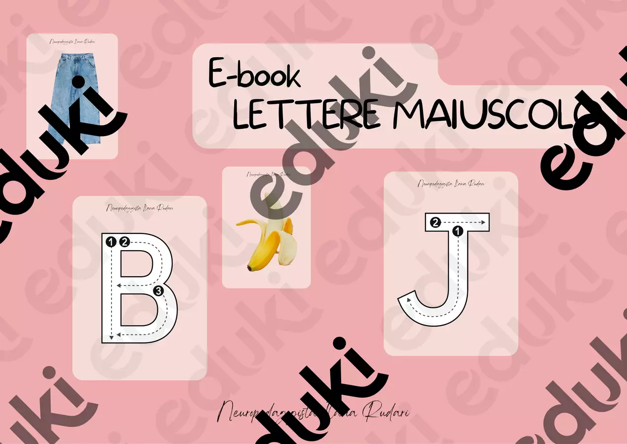 Lettere maiuscole (eBook) Esercizi - Lettere maiuscole (eBook) - Ilaria Rudari | Neuropedagogista - Pagina di copertina