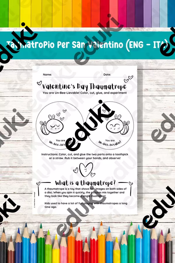 Attività per San Valentino, Taumatropio (ENG - ITA) Materiale interattivo - Attività per San Valentino, Taumatropio (ENG - ITA) - Ireneagh - Pagina di copertina