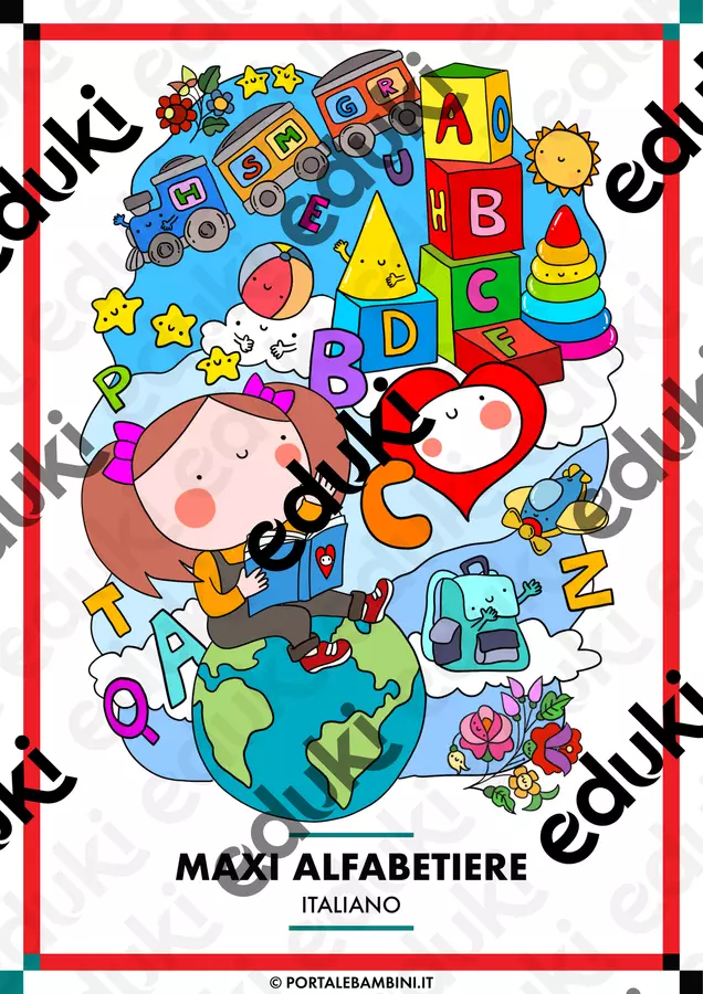 Maxi Alfabetiere | Colori + B/N Materiale di supporto/inclusione - Maxi Alfabetiere | Colori + B/N - Cuorfolletto Creative Shop - Pagina di copertina