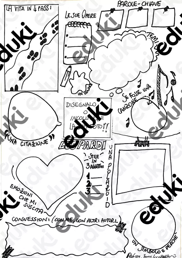 Leopardi in una pagina: graphic organizer Esercizi - Leopardi in una pagina: graphic organizer - Lost in teaching - Pagina di copertina