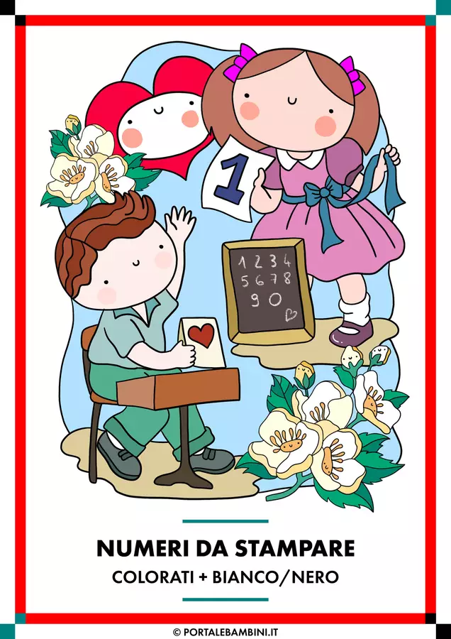 Numeri da stampare e colorare Materiale di supporto/inclusione - Numeri da stampare e colorare - Cuorfolletto Creative Shop - Pagina di copertina