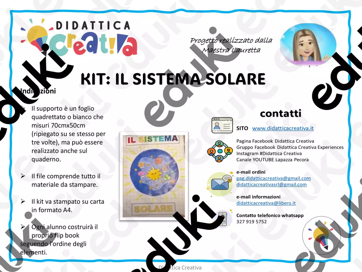 Kit: Il sistema solare Materiale per pittura e bricolage - Kit: Il sistema solare - Didattica Creativa - Pagina di copertina