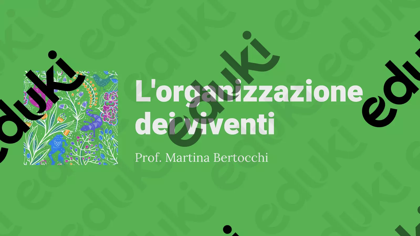 L'organizzazione dei viventi Presentazioni / Lavagne - L'organizzazione dei viventi - La Profe Bertocchi - Pagina di copertina