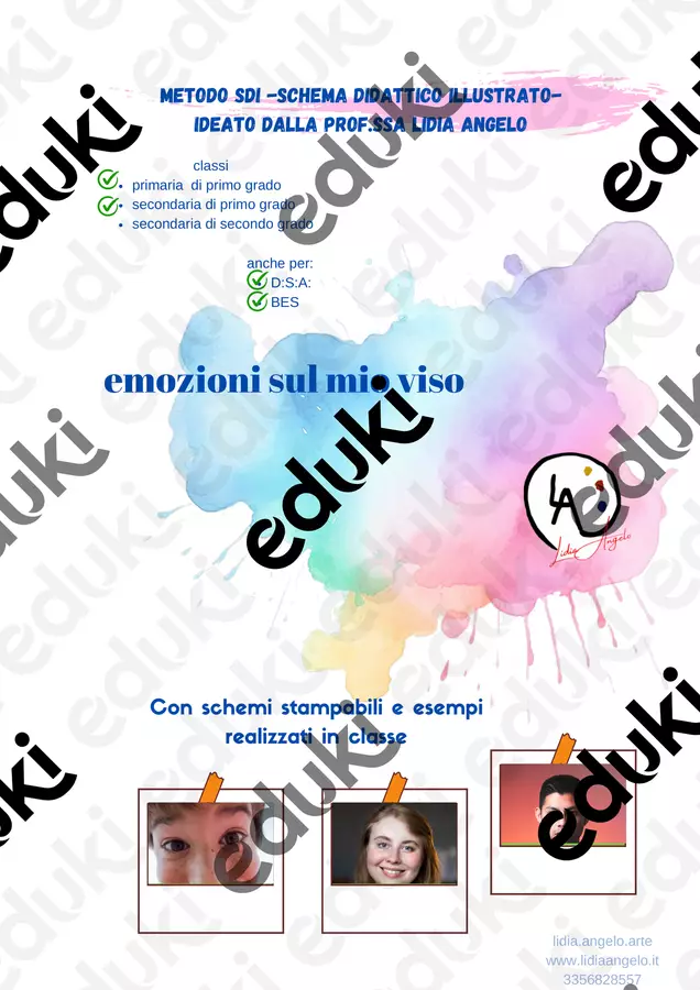 Emozioni sul mio viso Materiale di supporto/inclusione - Emozioni sul mio viso - prof.lidia.angelo.arte - Pagina di copertina