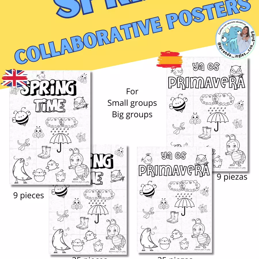 Spring collaborative posters Materiale per pittura e bricolage - Spring collaborative posters - aprende_ingles_con_gulpy - Pagina di copertina
