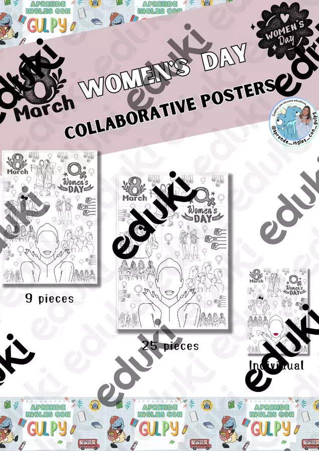 8M Giornata internazionale della donna Materiale di supporto/inclusione - 8M Giornata internazionale della donna - aprende_ingles_con_gulpy - Pagina di copertina