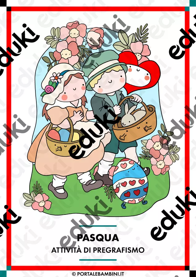 Attività di pregrafismo - Pasqua Esercizi - Attività di pregrafismo - Pasqua - Cuorfolletto Creative Shop - Pagina di copertina
