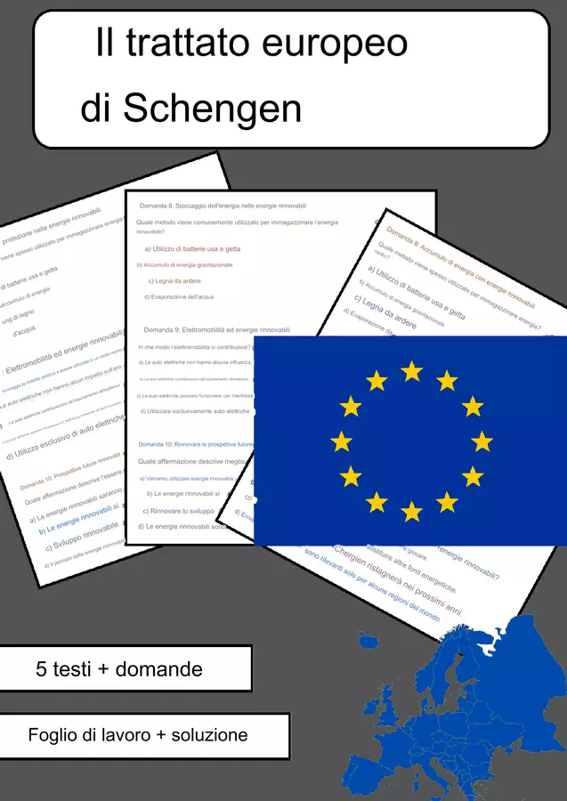 Il trattato di Schengen - 5 testi ed esercizi + soluzione Font originali - Il trattato di Schengen - 5 testi ed esercizi + soluzione - Grolno - Pagina di copertina