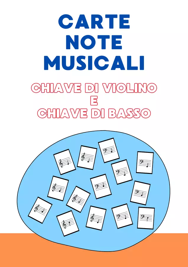 CARD NOTE MUSICALI - In chiave di violino e di basso Flashcard - CARD NOTE MUSICALI - In chiave di violino e di basso - Emanuele Ruggiero - Music Teacher - Pagina di copertina