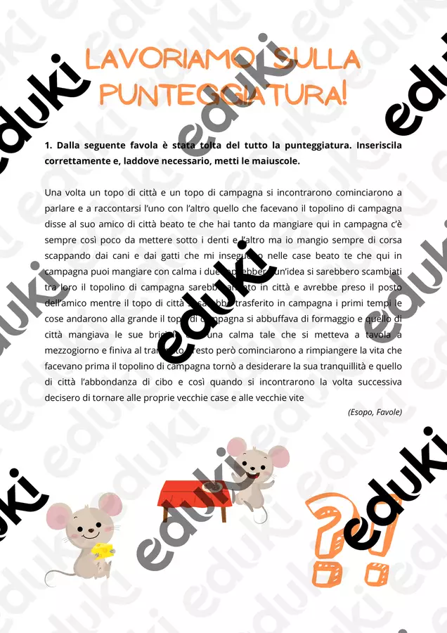 Lavoriamo sulla punteggiatura Esercizi - Lavoriamo sulla punteggiatura - Prof. Irene - Pagina di copertina