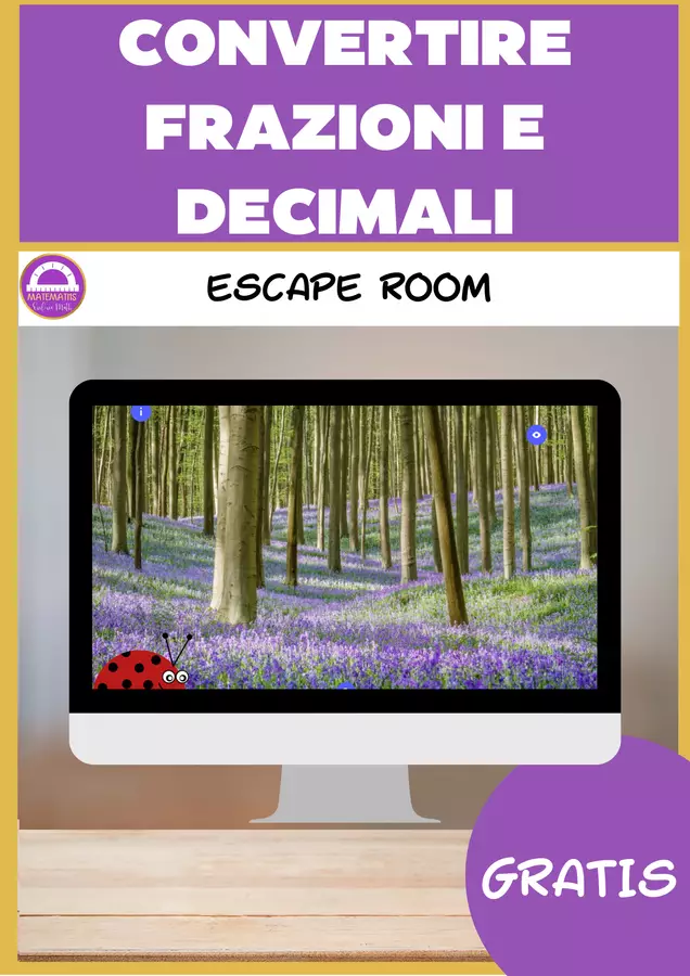 Convertire frazioni e decimali Escape Room | Primavera attorno al mondo Esercizi - Convertire frazioni e decimali Escape Room | Primavera attorno al mondo - Matemaths - Pagina di copertina