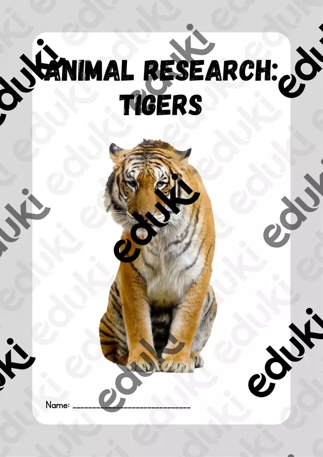 Science Animal Research Report for Kids - Tigers Altro tipo di materiale - Science Animal Research Report for Kids - Tigers - MilleLibriPerBambini - Pagina di copertina