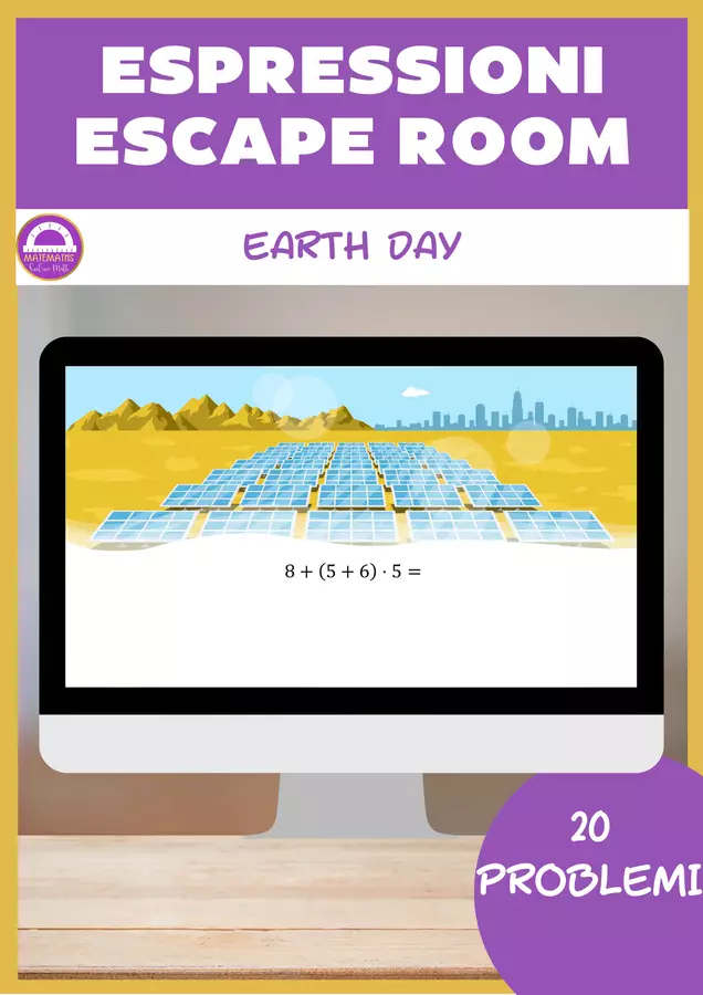Escape Room Giorno della Terra | Espressioni Esercizi - Escape Room Giorno della Terra | Espressioni - Matemaths - Pagina di copertina