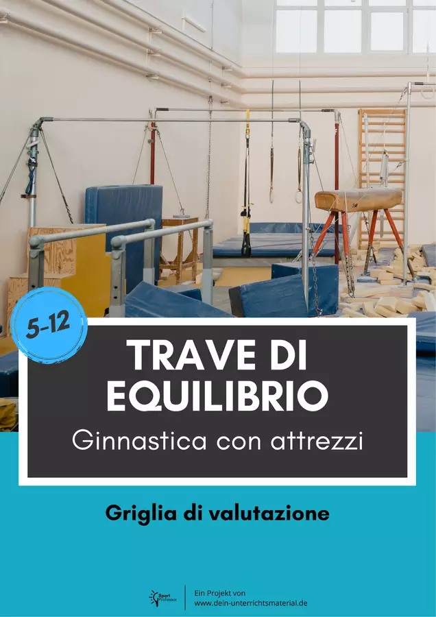 Ginnastica ⎮ Griglia di punteggio della trave d'equilibrio Testo - Ginnastica ⎮ Griglia di punteggio della trave d'equilibrio - Sportprofessor - Pagina di copertina