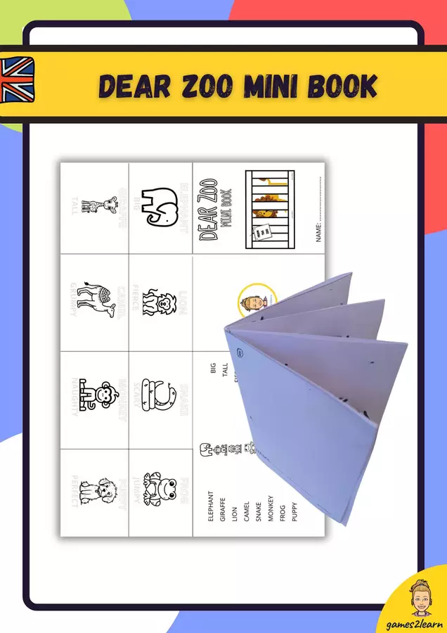 Dear zoo mini book Esercizi - Dear zoo mini book - games2learn - Pagina di copertina
