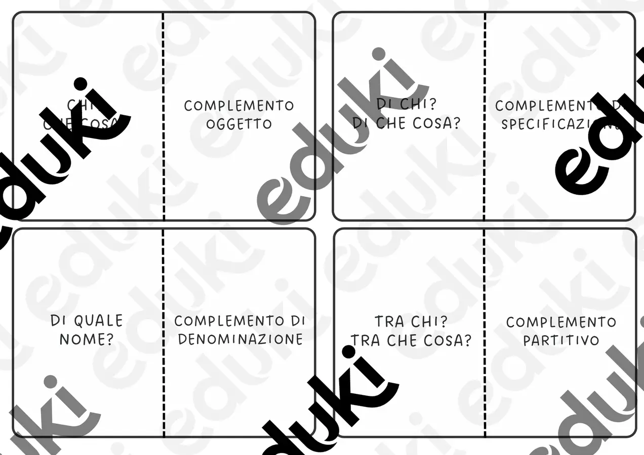 FlashCard analisi logica - Complementi Esercizi - FlashCard analisi logica - Complementi - (Ri)crea - Pagina di copertina