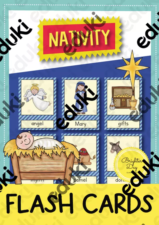 Nativity / The Christmas Story: Flash Cards // Carte illustrate e con parole (Inglese) Flashcard - Nativity / The Christmas Story: Flash Cards // Carte illustrate e con parole (Inglese) - Brighter Day Classroom - Pagina di copertina