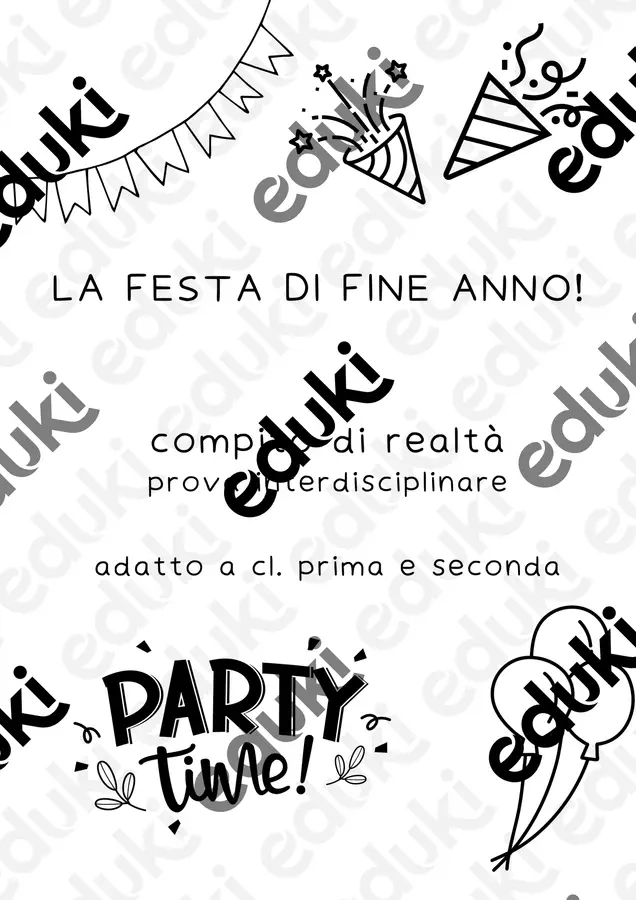 Compito di realtà_ festa di fine anno! Compiti in classe/Test - Compito di realtà_ festa di fine anno! - LaMaestraGiulia - Pagina di copertina