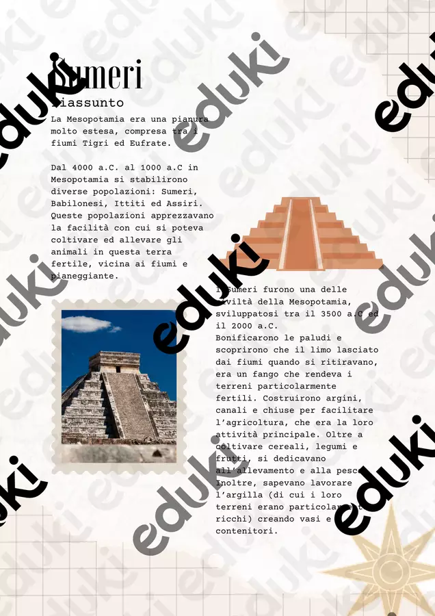 Riassunto Sumeri PDF - quarta elementare Schede informative - Riassunto Sumeri PDF - quarta elementare - MilleLibriPerBambini - Pagina di copertina