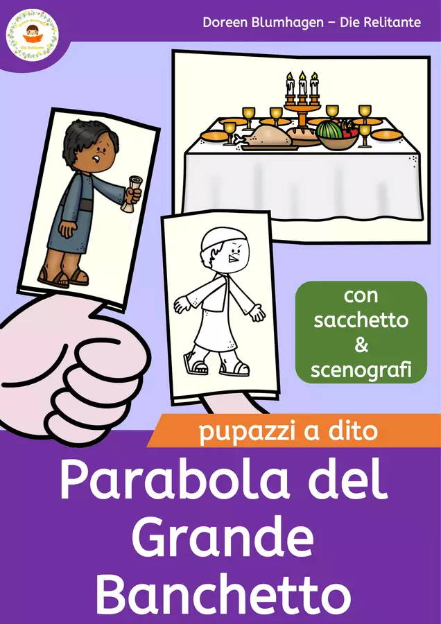 Parabola del Grande Banchetto - Pupazzi a dito delle storie bibliche Materiale per pittura e bricolage - Parabola del Grande Banchetto - Pupazzi a dito delle storie bibliche - DieRelitante - Pagina di copertina