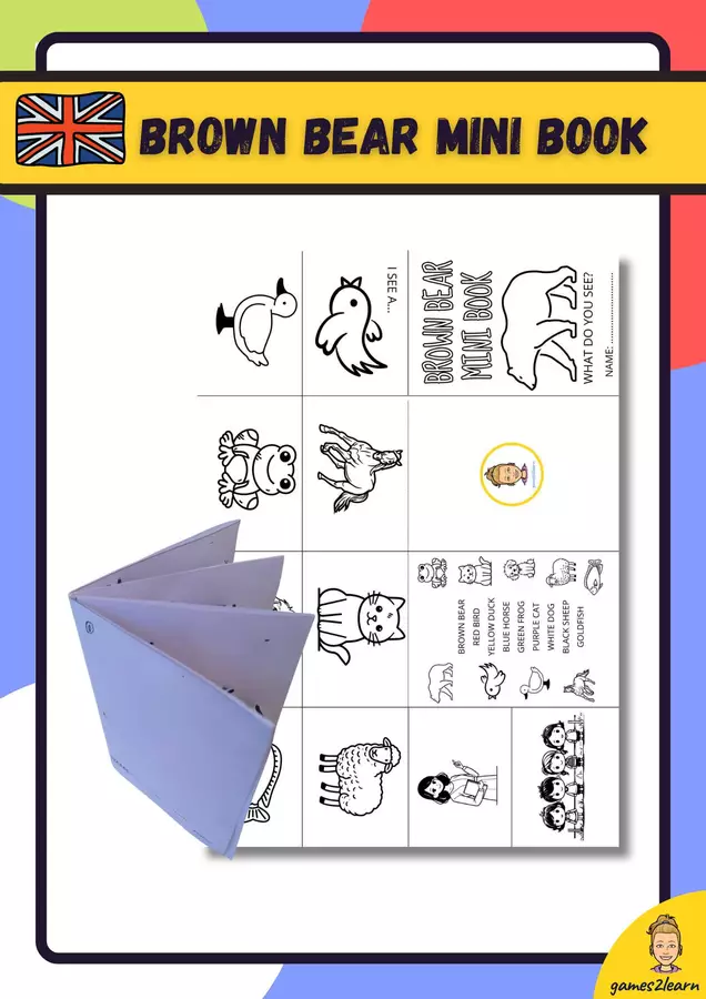 Brown Bear mini book Esercizi - Brown Bear mini book - games2learn - Pagina di copertina