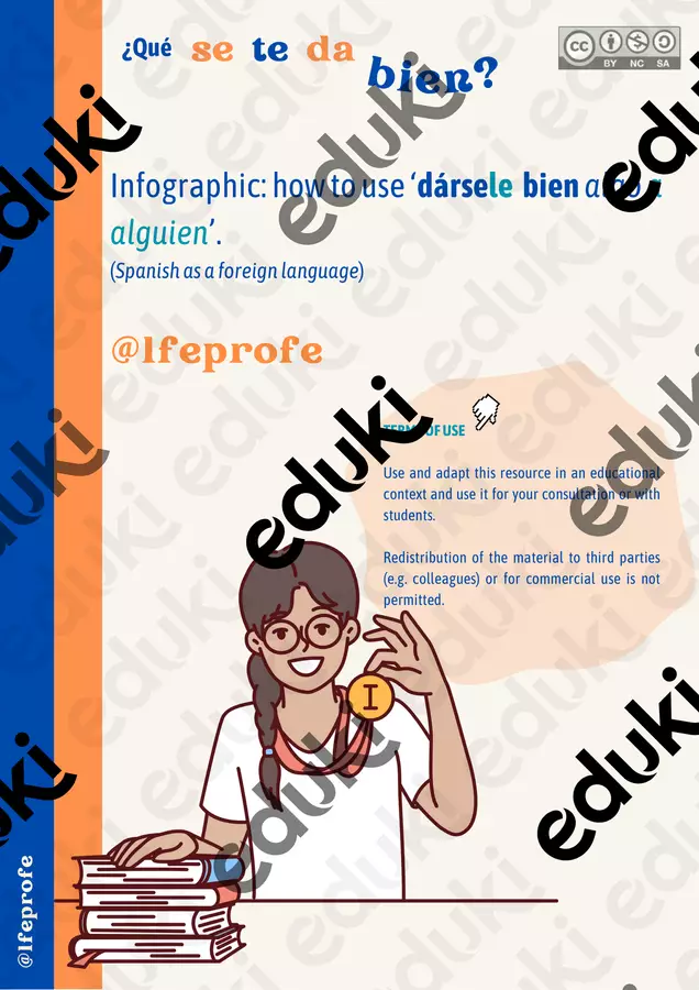 Dársele bien algo a alguien - Infografica in spagnolo Materiale di supporto/inclusione - Dársele bien algo a alguien - Infografica in spagnolo - Profe Lfe - Pagina di copertina