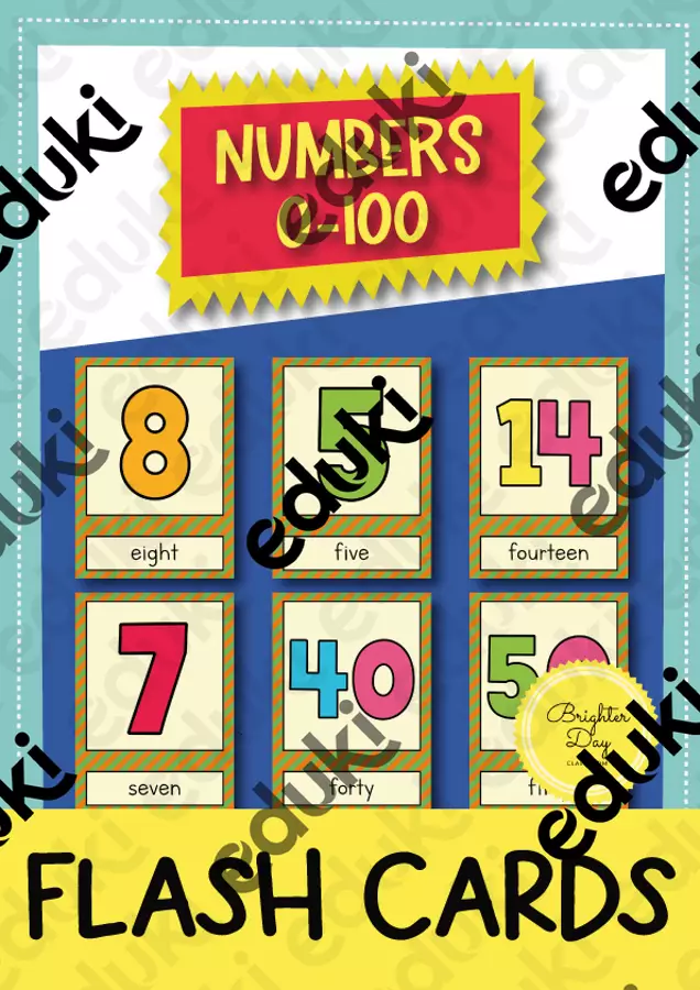Cardinal numbers (0-100): Flash Cards / Carte illustrate e con parole (Inglese) Flashcard - Cardinal numbers (0-100): Flash Cards / Carte illustrate e con parole (Inglese) - Brighter Day Classroom - Pagina di copertina