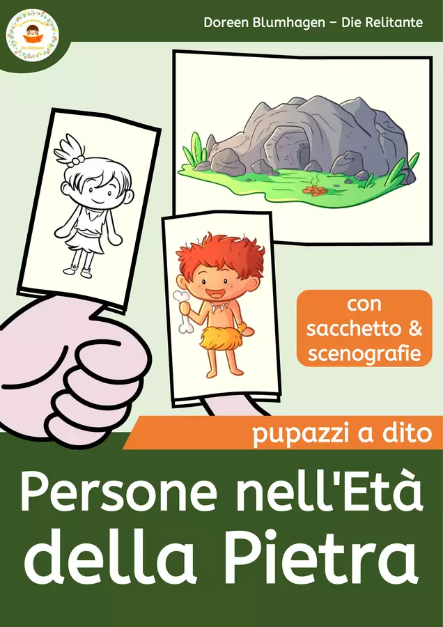 Persone nell'Età della Pietra - Pupazzi dito - Marionetta Materiale per pittura e bricolage - Persone nell'Età della Pietra - Pupazzi dito - Marionetta - DieRelitante - Pagina di copertina