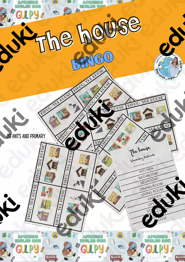 The house. BINGO Flashcard - The house. BINGO - aprende_ingles_con_gulpy - Pagina di copertina